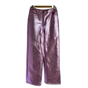 Metallic Pink High-Waisted Pants (6)